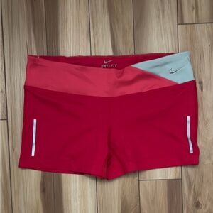 Nike Red and Gray Athletic Shorts Moisture-Wicking Design NWOT